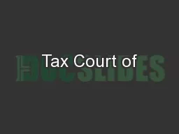 Tax Court of