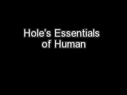 Hole’s Essentials of Human