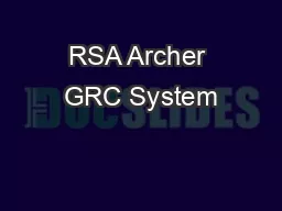 RSA Archer GRC System