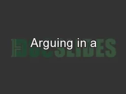 Arguing in a