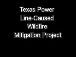 Texas Power Line-Caused Wildfire Mitigation Project