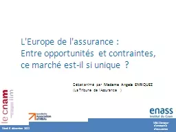 L'Europe de l'assurance :