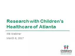 Research with Children’s Healthcare of Atlanta
