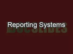Reporting Systems