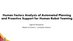 Human Factors Analysis of Automated Planning Technologies f