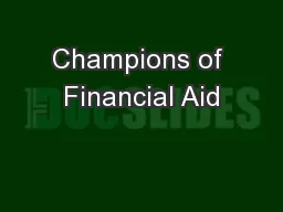 Champions of Financial Aid
