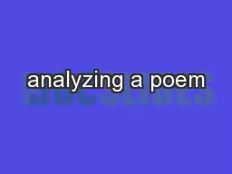 analyzing a poem