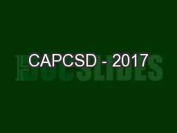 CAPCSD - 2017
