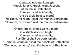 Knock, Knock went Joseph