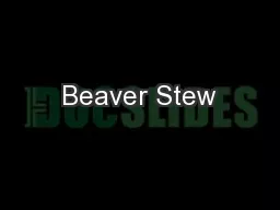 Beaver Stew