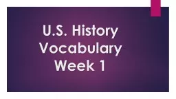 U.S. History Vocabulary