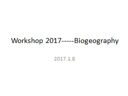 Workshop 2017-----Biogeography