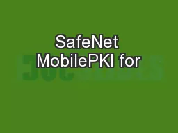 SafeNet MobilePKI for
