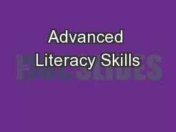 Advanced Literacy Skills