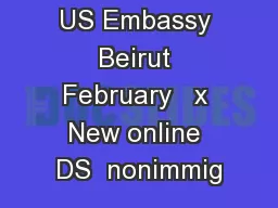 US Embassy Beirut February   x New online DS  nonimmig