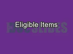 Eligible Items