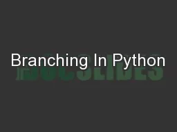 Branching In Python
