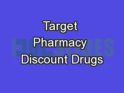 Target Pharmacy Discount Drugs