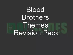 Blood Brothers Themes Revision Pack