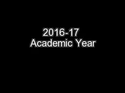 2016-17 Academic Year
