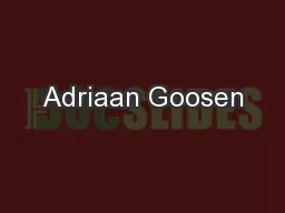 Adriaan Goosen