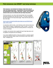 Petzl announces a new technique for belaying a leader