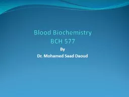 Blood Biochemistry