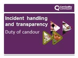 Incident handling and transparency