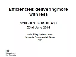 Efficiencies: delivering more with less