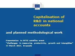 Capitalisation of R&D in national accounts