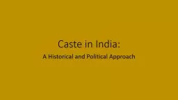 Caste in India: