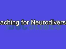 Teaching for Neurodiversity