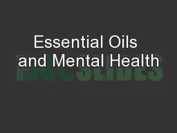 Essential Oils and Mental Health
