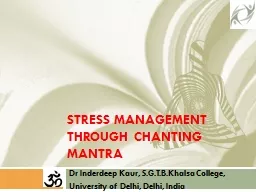 STRESS MANAGEMENT THROUGH CHANTING MANTRA