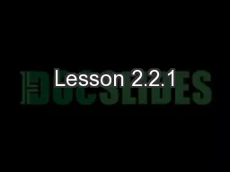 Lesson 2.2.1