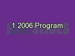 1 2006 Program