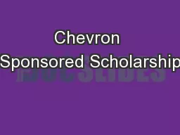 Chevron Sponsored Scholarship