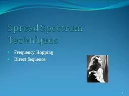 Spread Spectrum Techniques