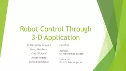Robot Control Through 3-D Application
