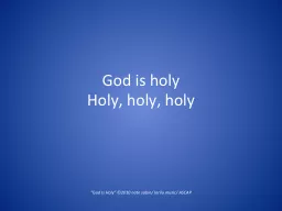 God is holy