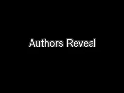 Authors Reveal