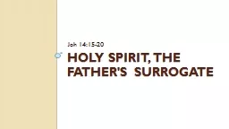 Holy Spirit, the Father's Surrogate