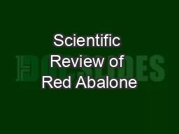 Scientific Review of Red Abalone