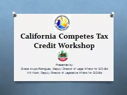 California Competes Tax Credit Workshop