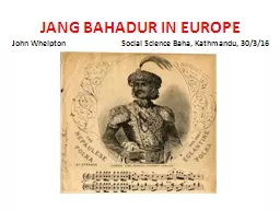 JANG BAHADUR IN EUROPE