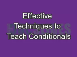 Effective Techniques to Teach Conditionals