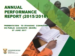 ANNUAL PERFORMANCE REPORT (2015/2016)