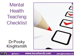 Mental Health Teaching Checklist