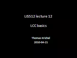 LIS512 lecture 12