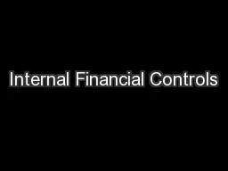 Internal Financial Controls